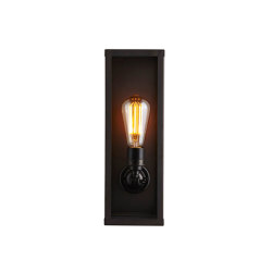 7650 Narrow Box Wall Light, Internal Glass, Weathered Brass, Clear Glass | Wall lights | Original BTC