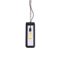 7649 Narrow Box Pendant, External Glass, Weathered Brass, Clear Glass | Suspended lights | Original BTC