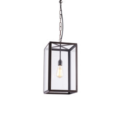 7639 Square Pendant, External Glass, Weathered Brass, Clear Glass | Suspensions | Original BTC