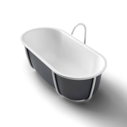 Cuna freestanding oval bathtub in matt black and white | Bathtubs | Agape