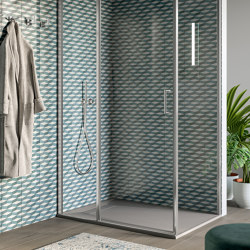 Claire Design Porte battante avec élément fixe | Bathroom fixtures | Inda