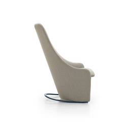 Nagi lounge chair with high backrest & smooth upholstery | Armchairs | viccarbe