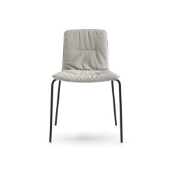 Silla Klip - base de cuatro patas de metal y asiento tapizado soft | Chairs | viccarbe