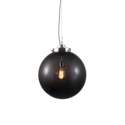 Large Globe, Anthracite and chrome with black & white braided cable | Lampade sospensione | Original BTC