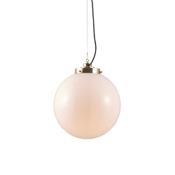 Globe Large, Opal and brass with black braided cable | Lampade sospensione | Original BTC