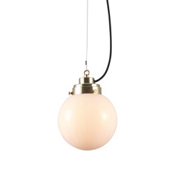 Globe Small, Opal and brass with black braided cable | Lampade sospensione | Original BTC