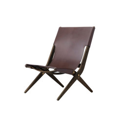 Saxe Chair, Brown Stained Oak/Brown Leather | Armchairs | by Lassen