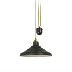 7200 Rise & Fall School Light, Weathered Copper, White Interior | Lámparas de suspensión | Original BTC