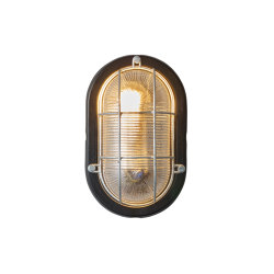7003 Oval Aluminum Bulkhead, with Guard for CFL, Painted Black | Wall lights | Original BTC