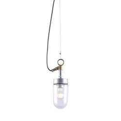 Well Glass Pendant, Galvanised, Clear Glass IP44 rated | Suspended lights | Original BTC