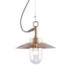Well Glass Pendant With Visor 7680 IP44, Bronze & Clear Glass | Suspended lights | Original BTC