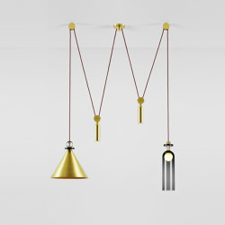 Shape Up Double Pendant (Brushed brass) | Suspended lights | Roll & Hill