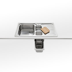 Built-in sinks multipurpose F 599/ 1V1B1S-E | Kitchen organization | ALPES-INOX