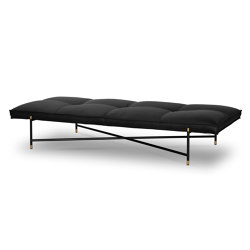 Daybed Brass - Black Aniline Leather
