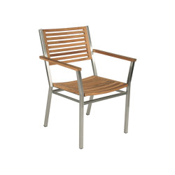 Equinox Carver with Teak Seat & Back (Optional cushion code: 800005) | stackable | Barlow Tyrie