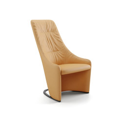 Nagi lounge chair with high backrest & soft upholstery | Poltrone | viccarbe