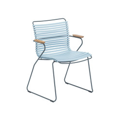 CLICK | Dining chair Dusty Light Blue with Bamboo armrests | Sillas | HOUE