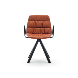 Maarten chair - wooden swivel base & soft upholstery | Chaises | viccarbe