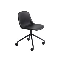 Fiber Side Chair | Swivel Base With Castors | Leather | Office chairs | Muuto