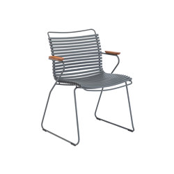 CLICK | Dining chair Dark Grey with Bamboo armrests | Chaises | HOUE