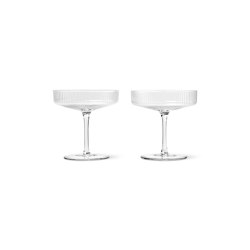 Ripple Champagne Saucers - Set of 2 - Cl | Verres | ferm LIVING