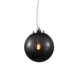 Large Globe, Anthracite and chrome with black & white braided cable | Suspended lights | Original BTC