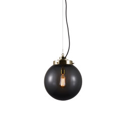 Medium Globe, Anthracite and brass with black braided cable | Suspended lights | Original BTC