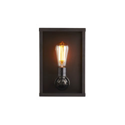 7644 Box Wall Light, Internally Glass, Small, Weathered Brass, Clear | Wandleuchten | Original BTC