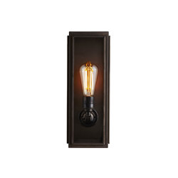 7649 Narrow Box Wall Light, Ext Glass, Weathered Brass, Clear | Wall lights | Original BTC