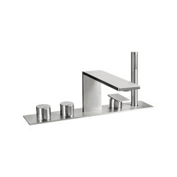 PlaySteel 58 deck-mounted bath mixer with shower set