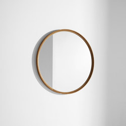 Mirror | Round Mirror with hard fumed solid oak frame |  | District Eight