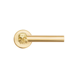 Memento Mori door handle in satin polished brass | Hinged door fittings | Vervloet