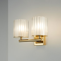 Flute Wall Light Double polished gold | Appliques murales | Tom Kirk Lighting