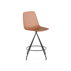 Maarten Plastic stool - swivel base counter height & high backrest | Bar stools | viccarbe