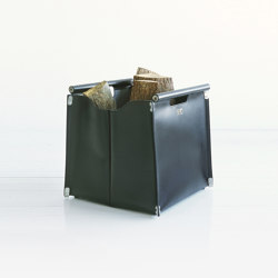 Borsa Lato 45 Leather Container | Fireplace accessories | conmoto