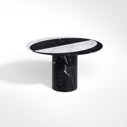 Proiezioni Coffee Table Nero Marquina / Bianco CarraraØ60 h35 without inlay | Tabletop round | Salvatori