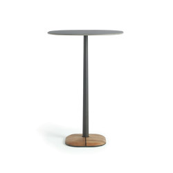 Enjoy High standing table in metal and teak, grey | Standing tables | Ethimo