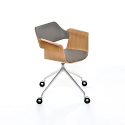 Flagship Armchair with swivel base and castors | Chairs | PlyDesign