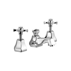 Cubist Three-Hole Basin Mixer with Pop-Up Waste
