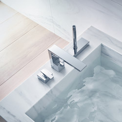 AXOR Edge | 3-hole rim mounted single lever bath mixer - diamond cut | Wash basin taps | AXOR