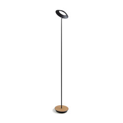 Royyo Floor Lamp, Matte Black Body, White Oak base plate | Free-standing lights | Koncept