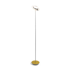 Royyo Floor Lamp, Silver Body, Honeydew Felt base plate | Free-standing lights | Koncept