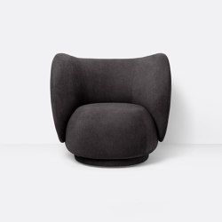 Rico Lounge Chair - Bouclé - Dark Grey | Armchairs | ferm LIVING