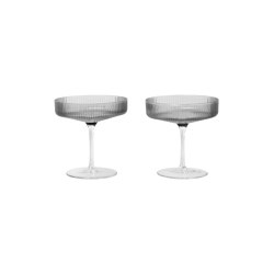 Ripple Champagne Saucers - Set of 2 - Sm | Glasses | ferm LIVING