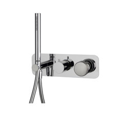 Texture Collection F5619X2 | Single lever bath and shower mixer for concealed installation 2 outlet with shower set | Shower controls | Fima Carlo Frattini