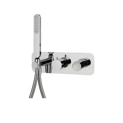 Nomos Go F4179X2 | Single lever bath and shower mixer for concealed installation 2 outlet with shower set | Shower controls | Fima Carlo Frattini