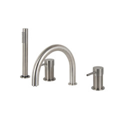 Spillo Steel F3074 | Deck mounted bath mixer INOX | Bath taps | Fima Carlo Frattini
