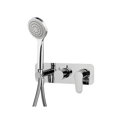 Serie 22 F3849X2 | Single lever bath and shower mixer for concealed installation 2 outlet with shower set | Shower controls | Fima Carlo Frattini