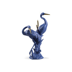 Bold Blue Collection | Courting Cranes Sculpture | Limited Edition | Living room / Office accessories | Lladró