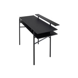 Clyde | Desk Top In Black Stained Oak Black Lacquered Steel Base | Desks | Ligne Roset